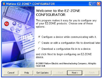 Interface example of EZ-ZONE Configurator Software